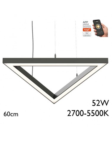 Lámpara de techo de 60cm LED 52W de aluminio Graduable 2700K-5500K driver Tuya