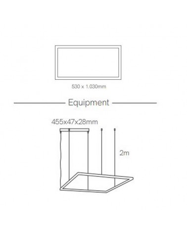 Lámpara de techo rectangular de 53x103cm LED 62W de aluminio RGB-W driver Tuya