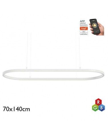 Ceiling lamp LED 81W aluminum 70x140cm RGB-W Tuya driver