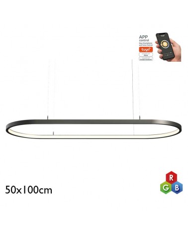 Lámpara de techo de 50x100cm LED 56W de aluminio RGB-W driver Tuya