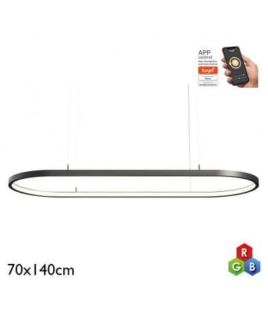 Ceiling lamp LED 81W aluminum 70x140cm RGB-W Tuya driver