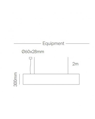 Lámpara de techo de 94,5cm LED 30W de aluminio y PET reciclado varios acabados IP40 driver Dali