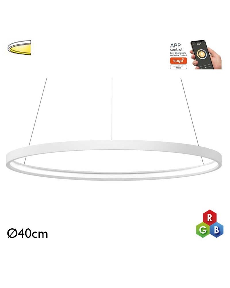 Ceiling lamp LED 26W 40cm aluminum RGB-W Tuya driver