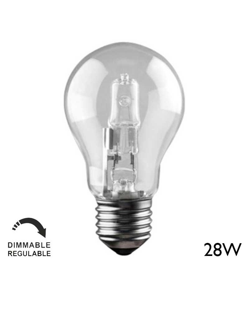 ECO 28W E27 standard halogen bulb, clear, low consumption and dimmable