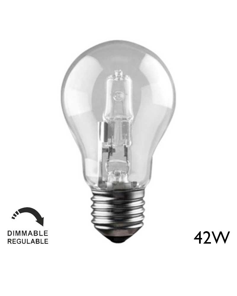 ECO 42W E27 standard halogen bulb, clear, low consumption and dimmable