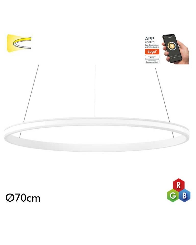 Ceiling lamp LED 44W 70cm aluminum RGB-W Tuya driver