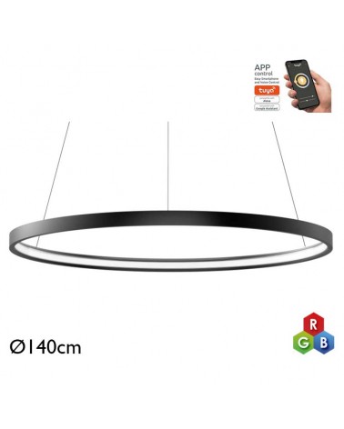 Lámpara de techo de 140cm LED 96W de aluminio RGB-W driver Tuya