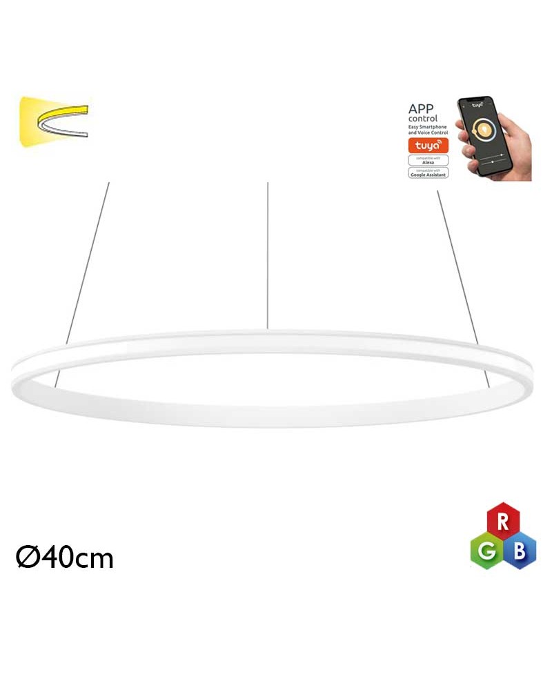 Ceiling lamp LED 26W 40cm aluminum RGB-W Tuya driver