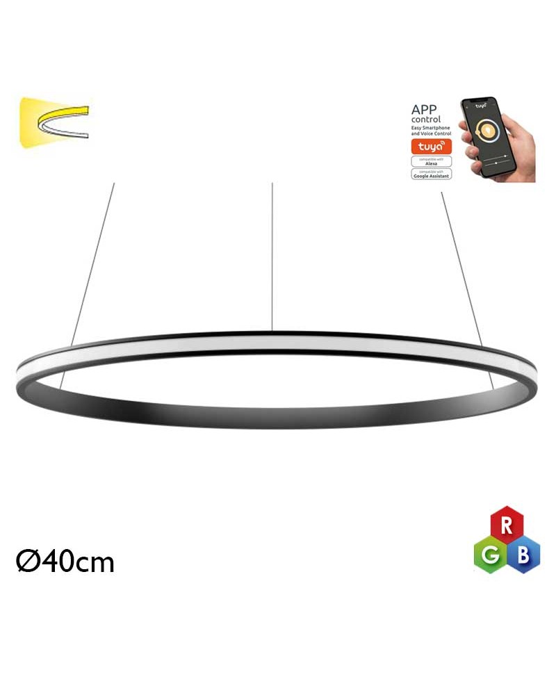 Lámpara de techo de 40cm LED 26W de aluminio RGB-W driver Tuya