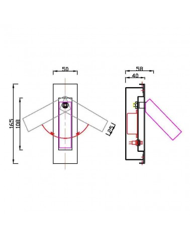 Aplique de pared LED 16,5cm 3W de aluminio y metal oscilante