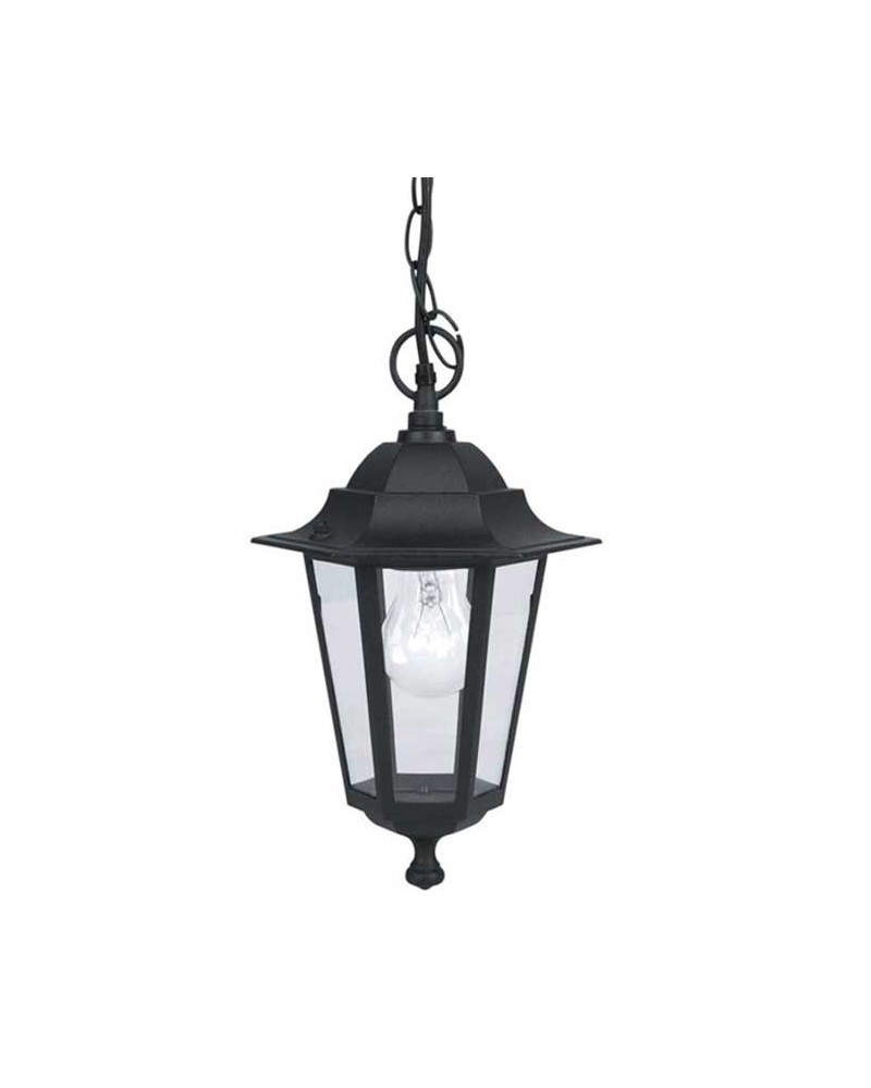 Classic black outdoor lantern ceiling lamp E27 black aluminum and glass