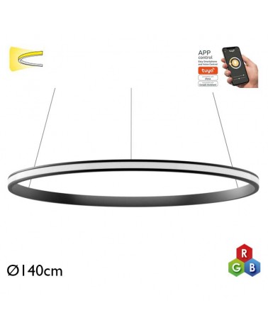 Lámpara de techo de 140cm LED 96W de aluminio RGB-W driver Tuya