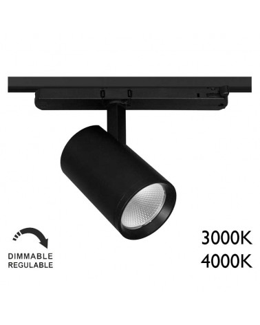 Foco de carril trifásico LED 22W regulable TRIAC varias temperaturas y acabados IP40