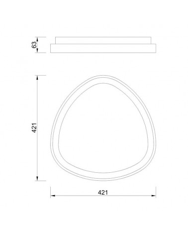 LED ceiling light 42.1x42.1cm black finish 35W warm light 3000K