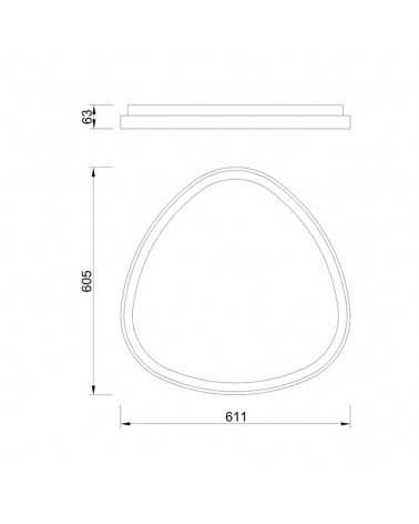 LED ceiling light 61.1x60.5cm wood finish 48W warm light 3000K