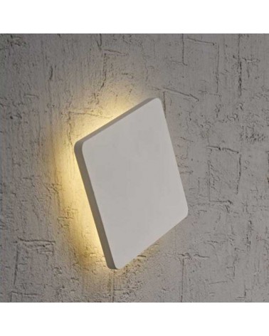 Aplique pared 13cm cuadrado plateado LED 6W 3000K