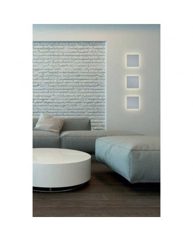 Aplique pared 13cm cuadrado plateado LED 6W 3000K