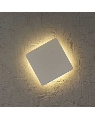 Aplique pared 13cm cuadrado plateado LED 6W 3000K