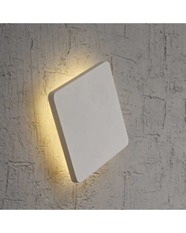 Aplique pared 18cm cuadrado plateado LED 12W 3000K