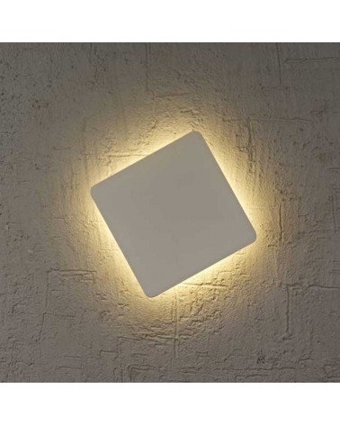 Aplique pared 18cm cuadrado plateado LED 12W 3000K