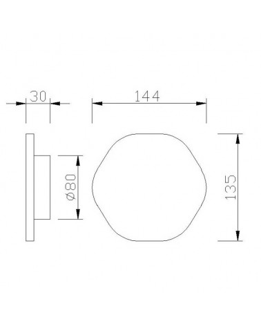 Aplique pared 14,5cm redondo plateado LED 6W 3000K