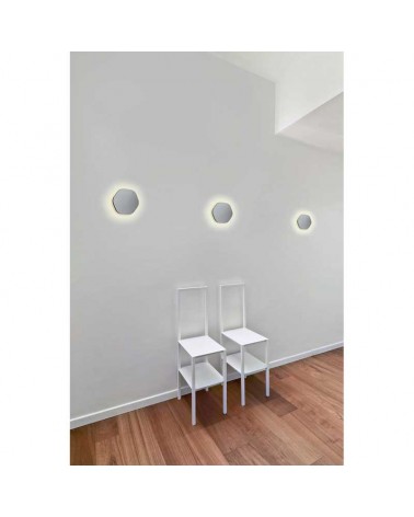 Aplique pared 14,5cm redondo plateado LED 6W 3000K