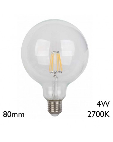 Globe Bulb 80mm LED E27 4W 2700K 400Lm