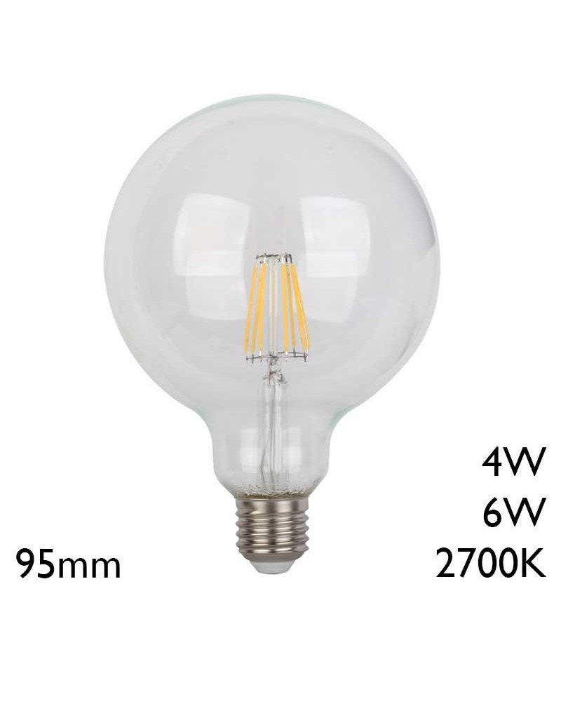 Bombilla Globo 95mm LED E27 2700K