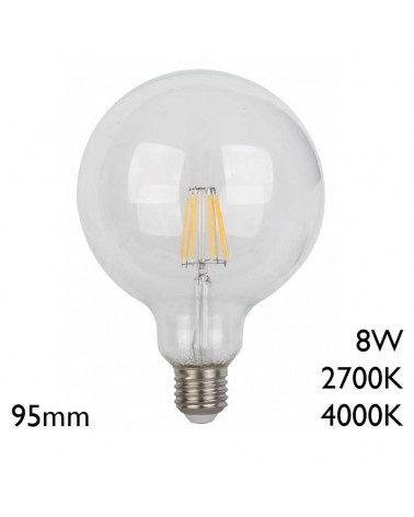 Globe Bulb 95mm LED E27 8W