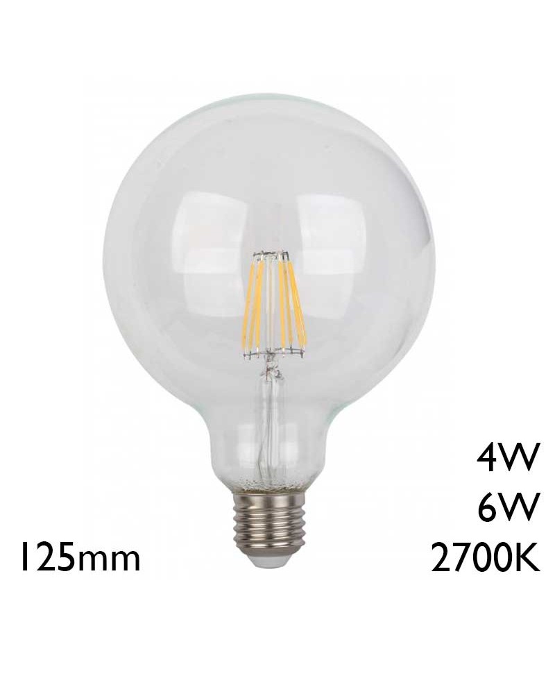 Bombilla Globo 125mm LED E27 2700K