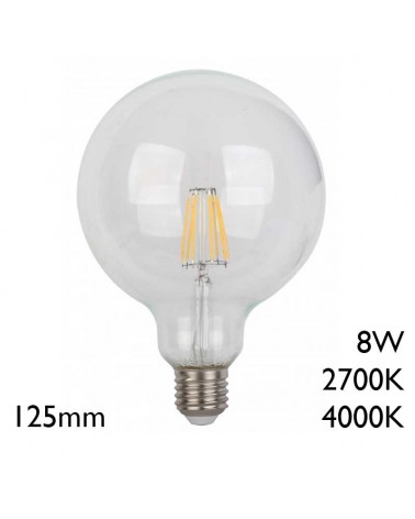 Globe Bulb 125mm LED E27 8W