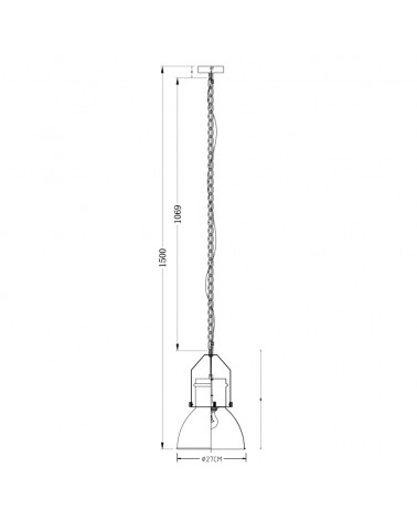 Lámpara de techo 27cm de metal acabado cromo y gris E27 40W