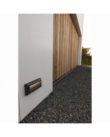 Dark gray outdoor wall washer 32cm made of aluminum and PC E27 IP54
