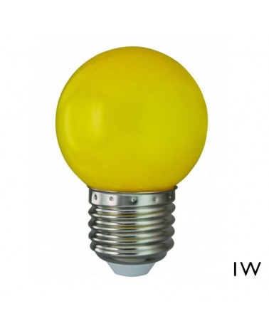 Bombilla Esférica 45mm Color Amarilla LED E27 1W