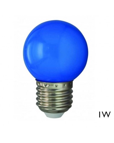 Bombilla Esférica 45mm Color Azul LED E27 1W
