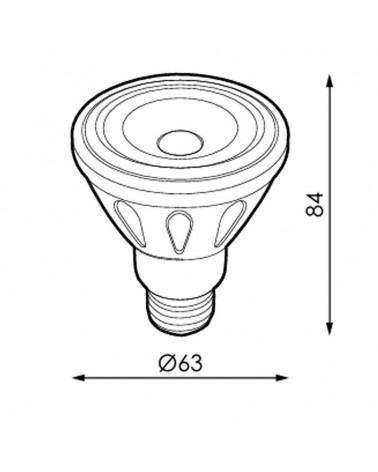 Bombilla 63mm PAR20 LED 8W E27 5000K 230V