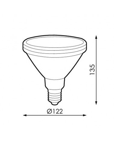 Bombilla 122mm PAR38 LED 15W E27 30º 3000K 1255Lm