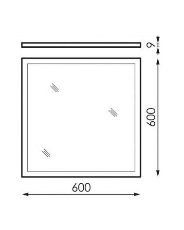 Panel LED de empotrar 36W 60x60cm cuerpo de acero 6500K +50.000h IP40