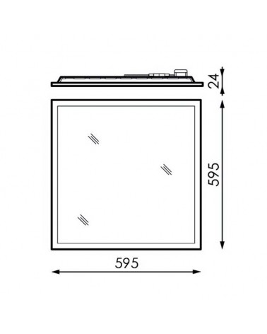 Panel LED de empotrar 36W 59,5x59,5cm cuerpo de acero