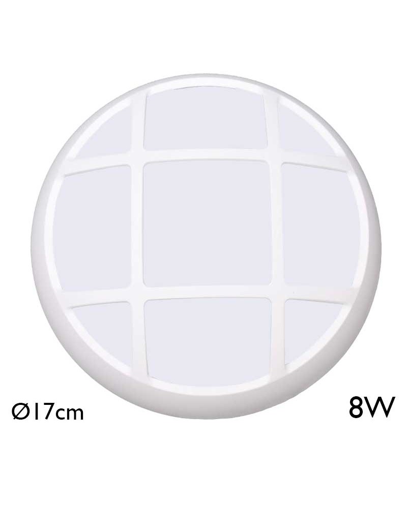 Outdoor round wall light and ceiling light 17cm LED 8W IP54 120º for wall or ceiling