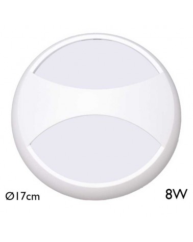 Outdoor round wall light and ceiling light 17cm LED 8W IP54 120º for wall or ceiling