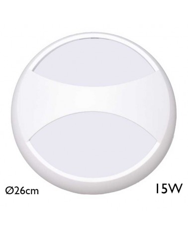 Outdoor round wall light and ceiling light 26cm LED 15W IP54 120º for wall or ceiling