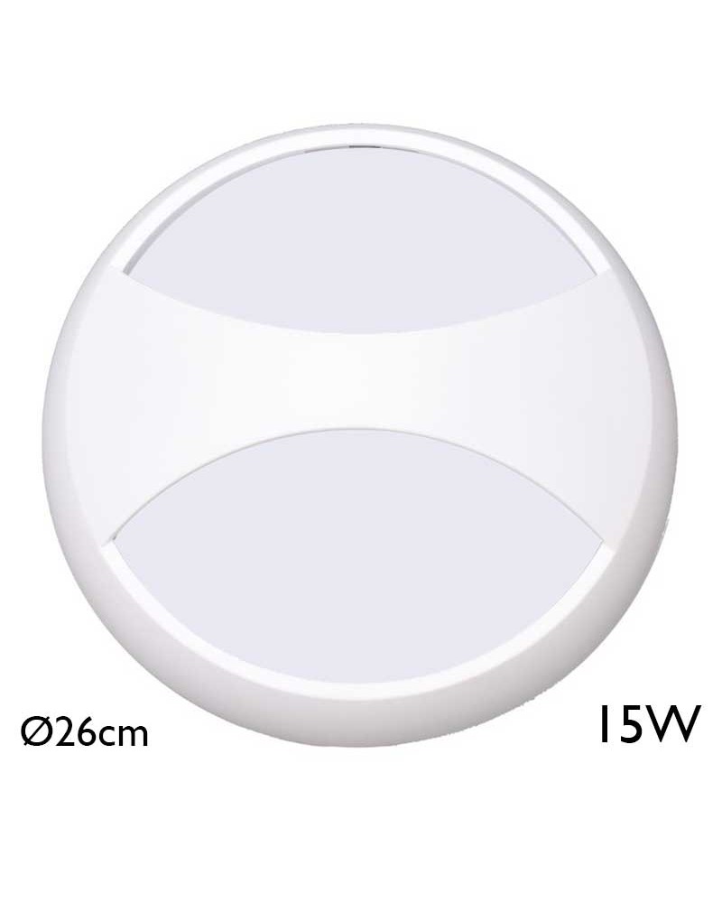 Outdoor round wall light and ceiling light 26cm LED 15W IP54 120º for wall or ceiling