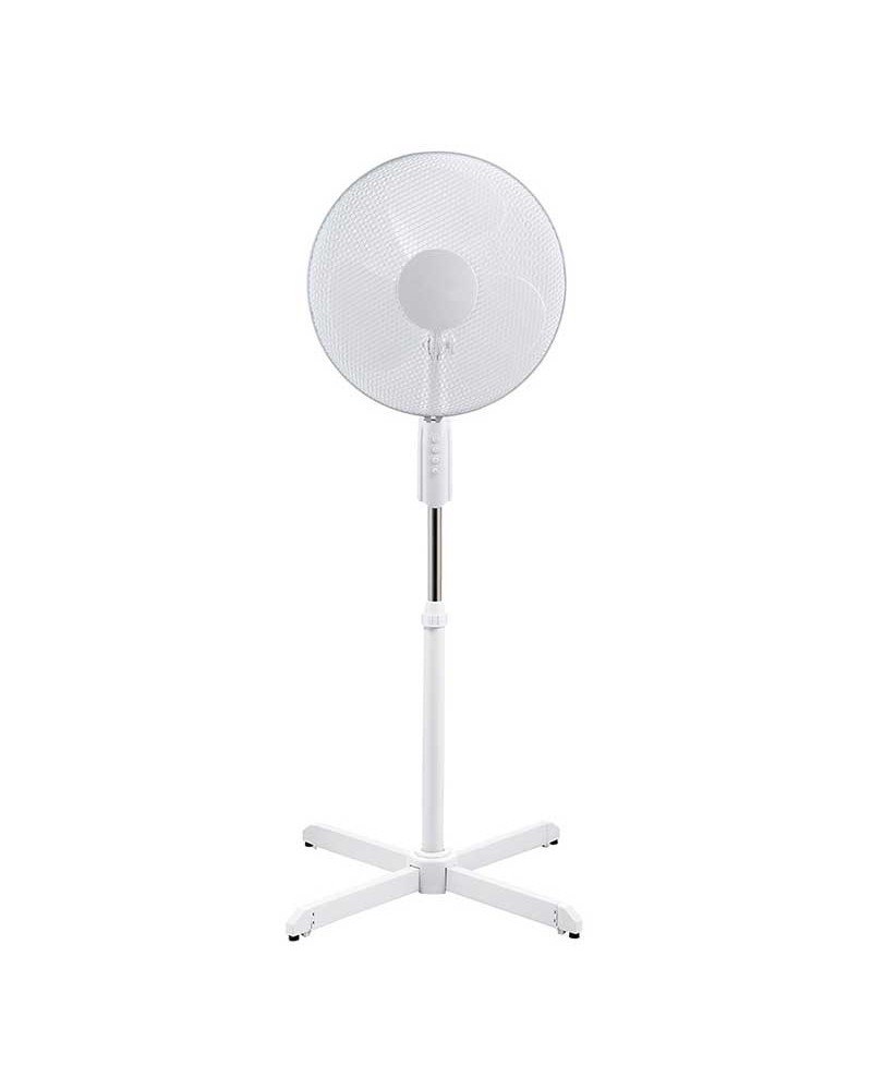 Ventilador de pie blanco 50W aspas 40cm altura regulable 110-130cm