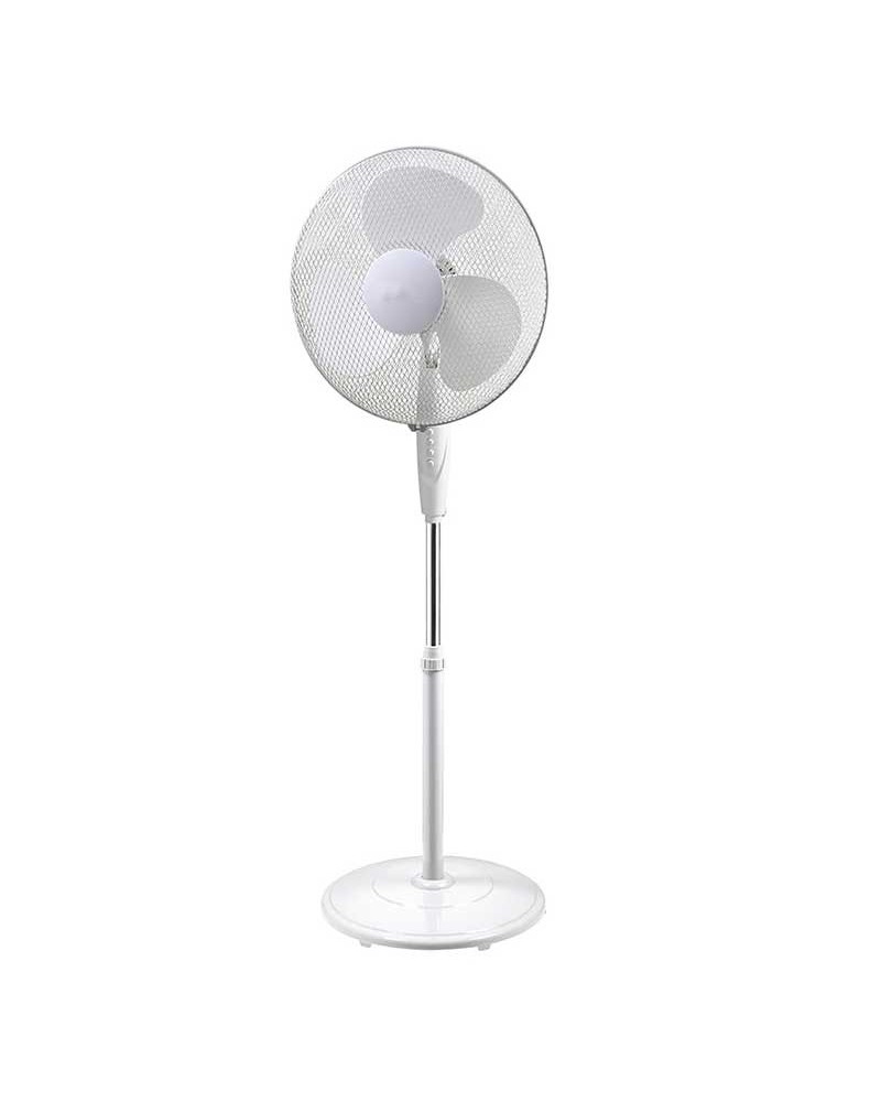 Ventilador de pie blanco 45W aspas 40cm altura regulable 110-130cm