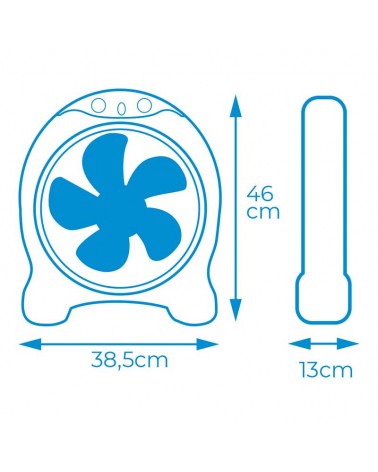 Ventilador de suelo y sobremesa blanco y gris 45W aspas 30,5cm con temporizador