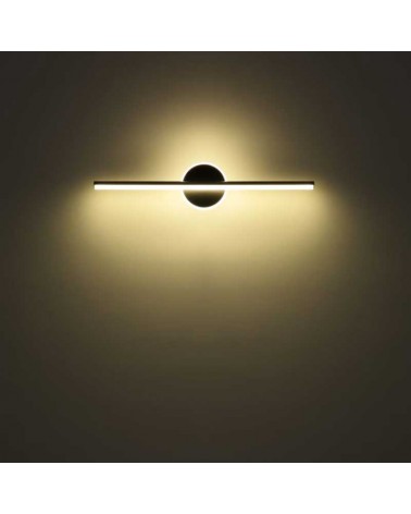 Bathroom wall light 60.8cm metal and acrylic black finish LED 10W 4000K IP44