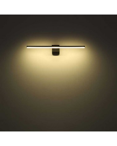 Bathroom wall light 60.8cm metal and acrylic black finish LED 10W 4000K IP44