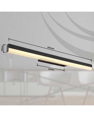 Bathroom wall light 60cm metal and aluminum LED 12W 3000K-6000K