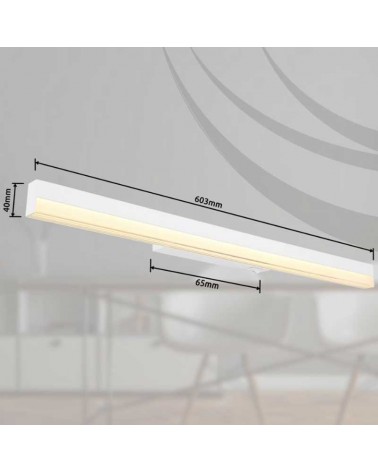 Bathroom wall light 60cm metal and aluminum LED 12W 3000K-6000K